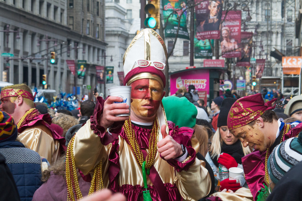 Drunk mummer with Natty Ice