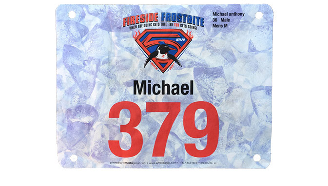 Frostbite 5 Miler bib