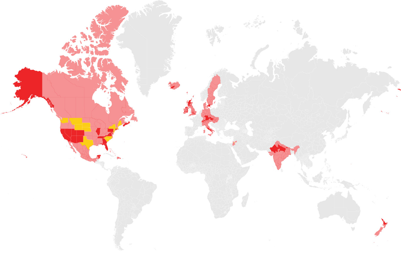World map of travels thus far