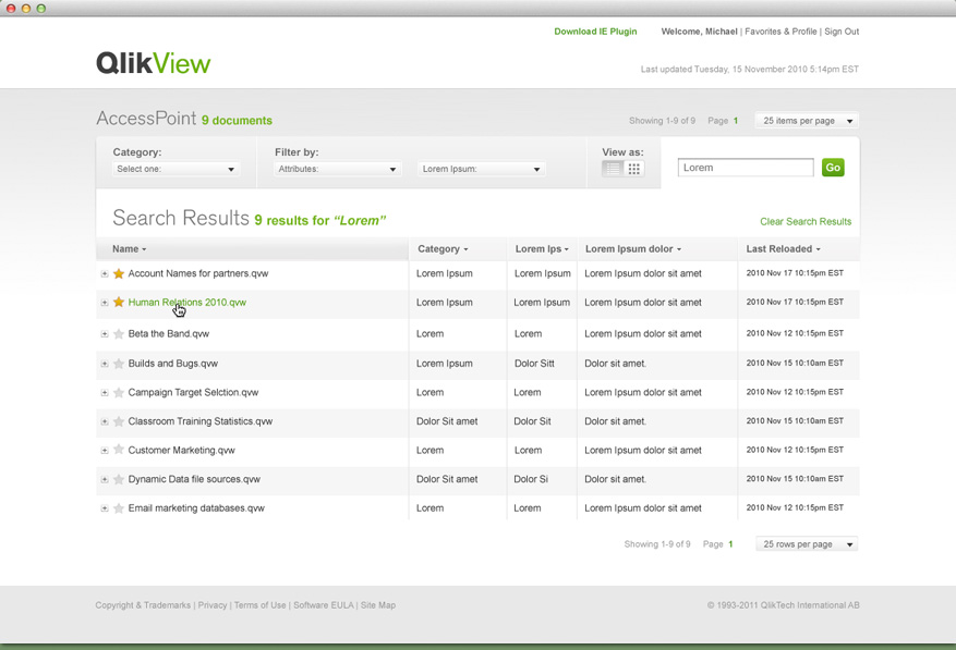 Qlik Access Point page