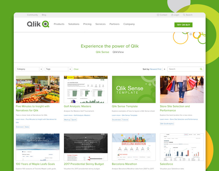 Qlik Demo Site design