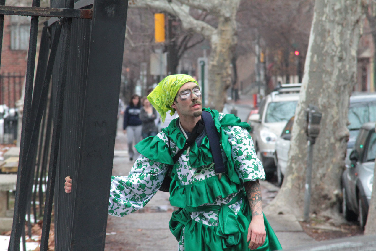 An extremely drunk lost mummer