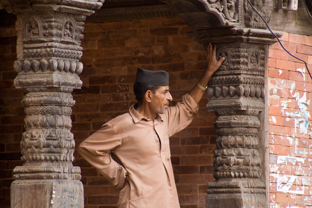 Man standing in archway