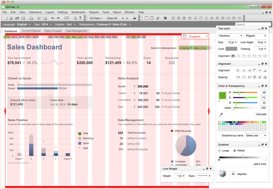 QlikView 12 grid concept
