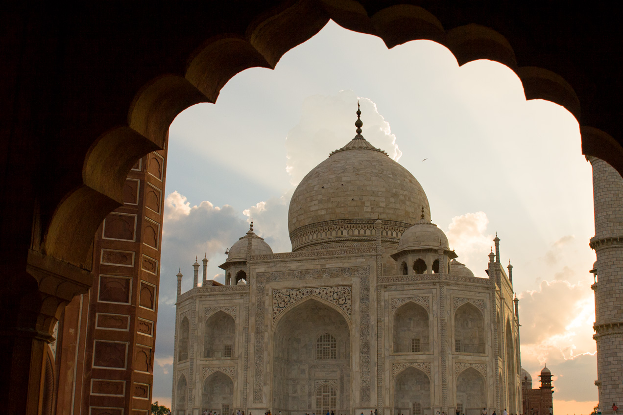 Looking through an arch