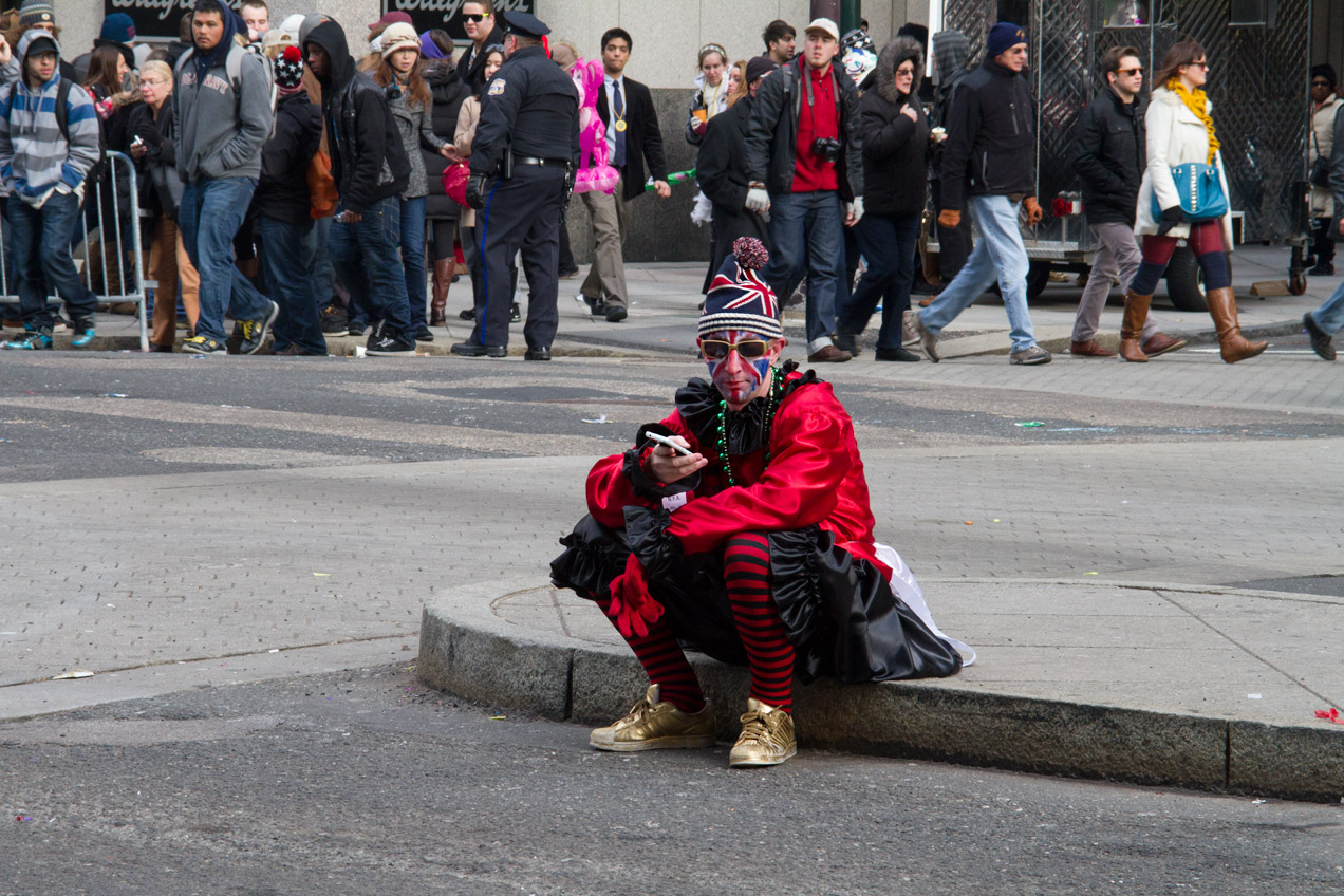 Drunk mummer on the median